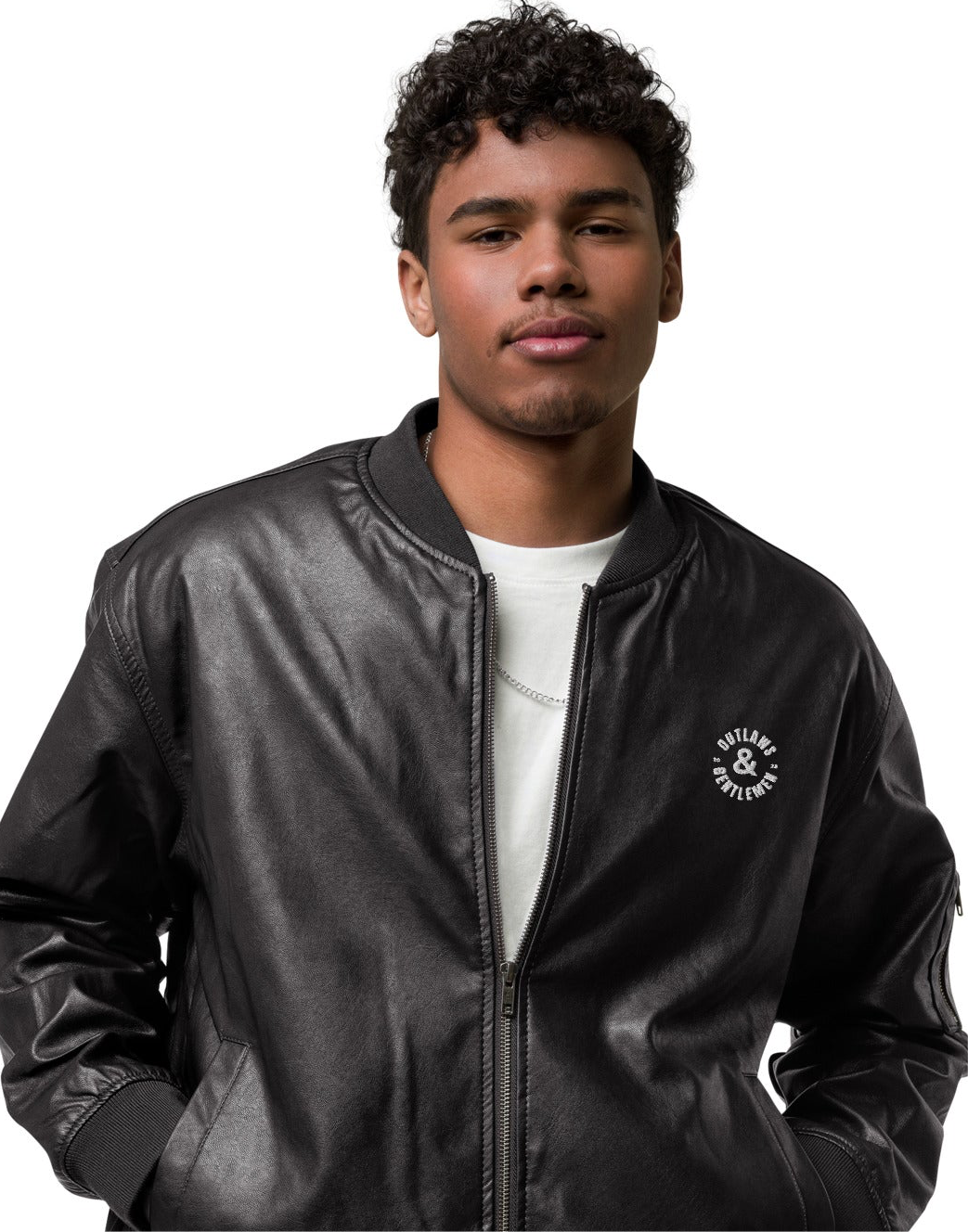 O&G Leather Bomber Jacket