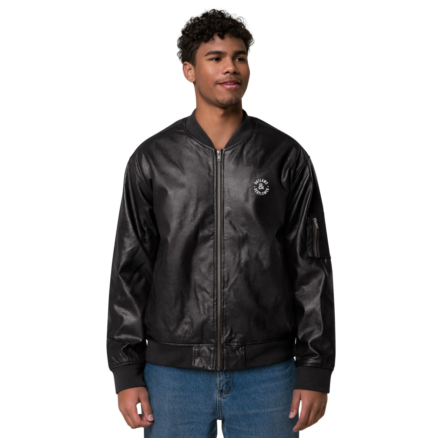 O&G Leather Bomber Jacket