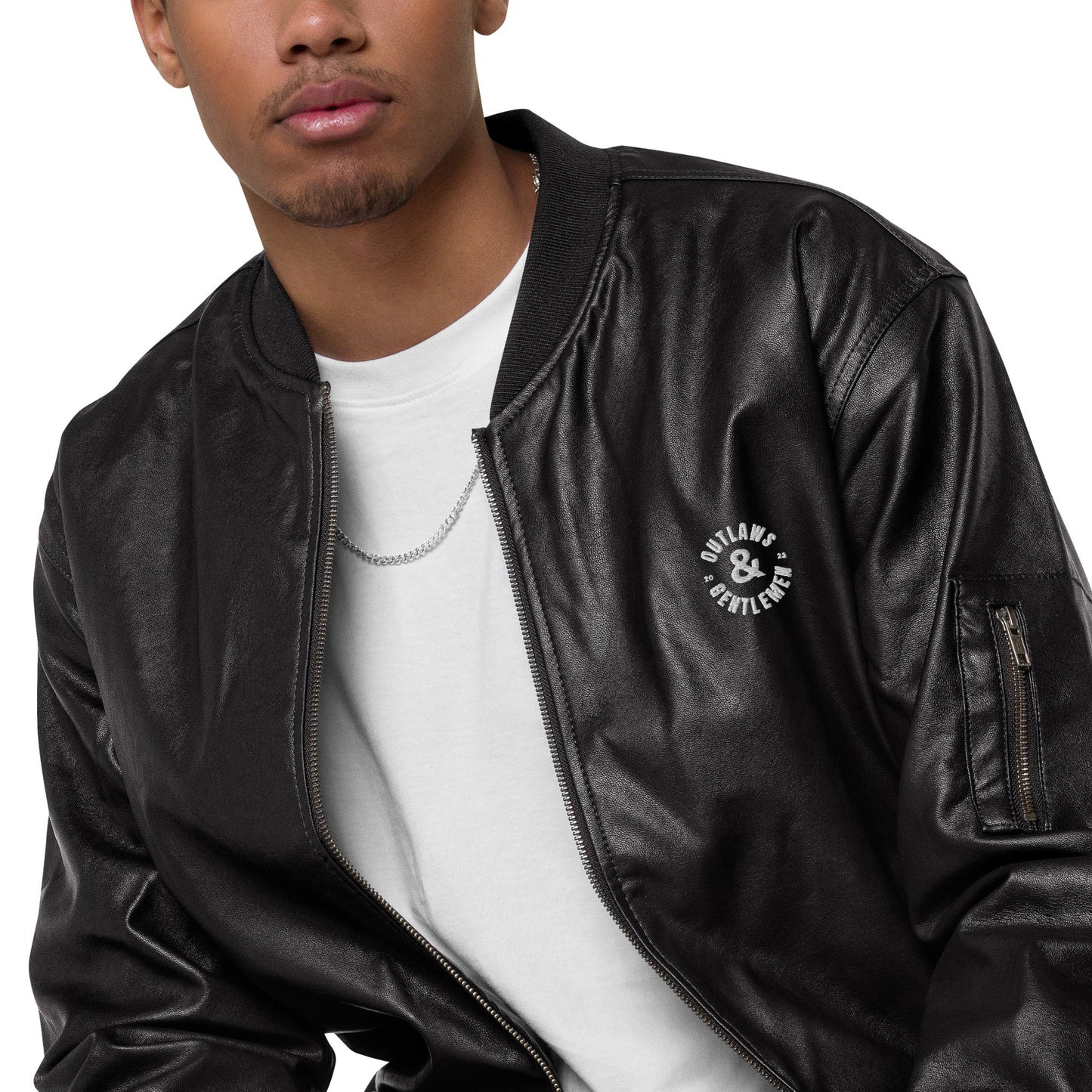 O&G Leather Bomber Jacket