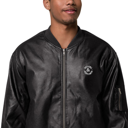 O&G Leather Bomber Jacket