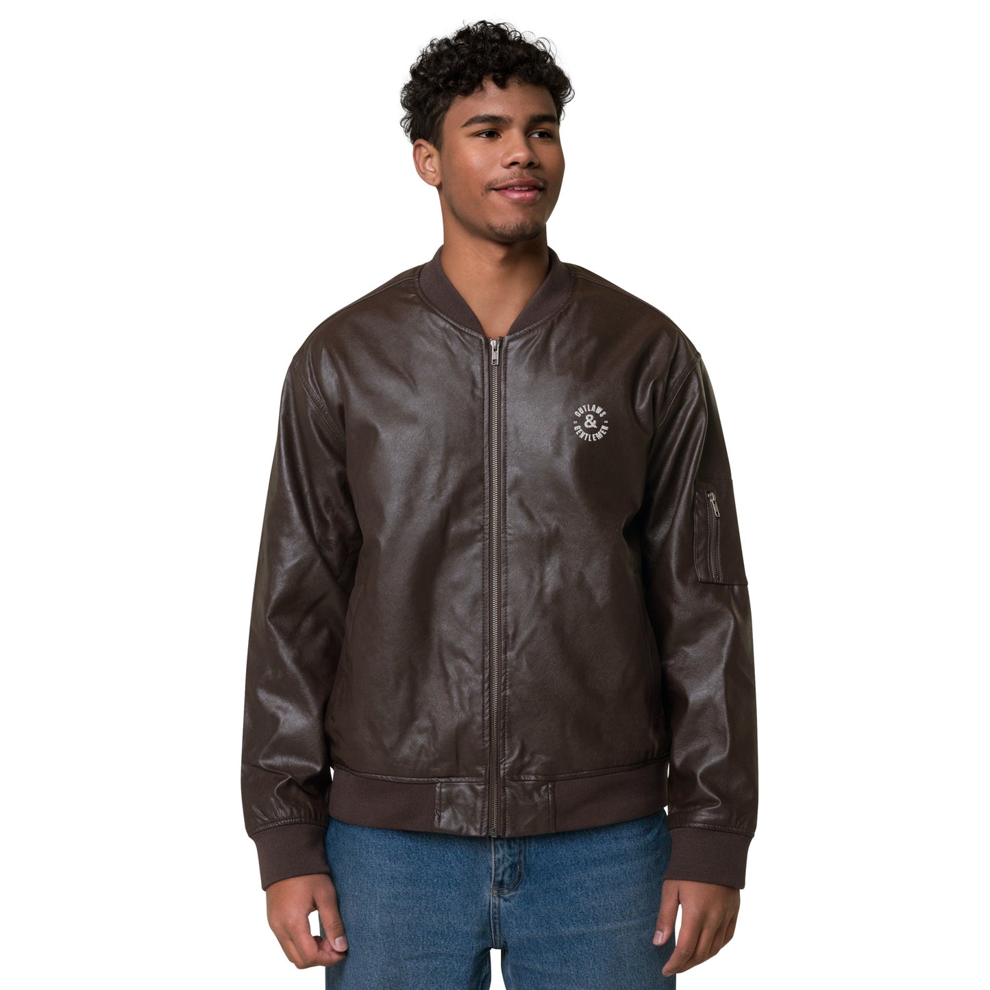 O&G Leather Bomber Jacket