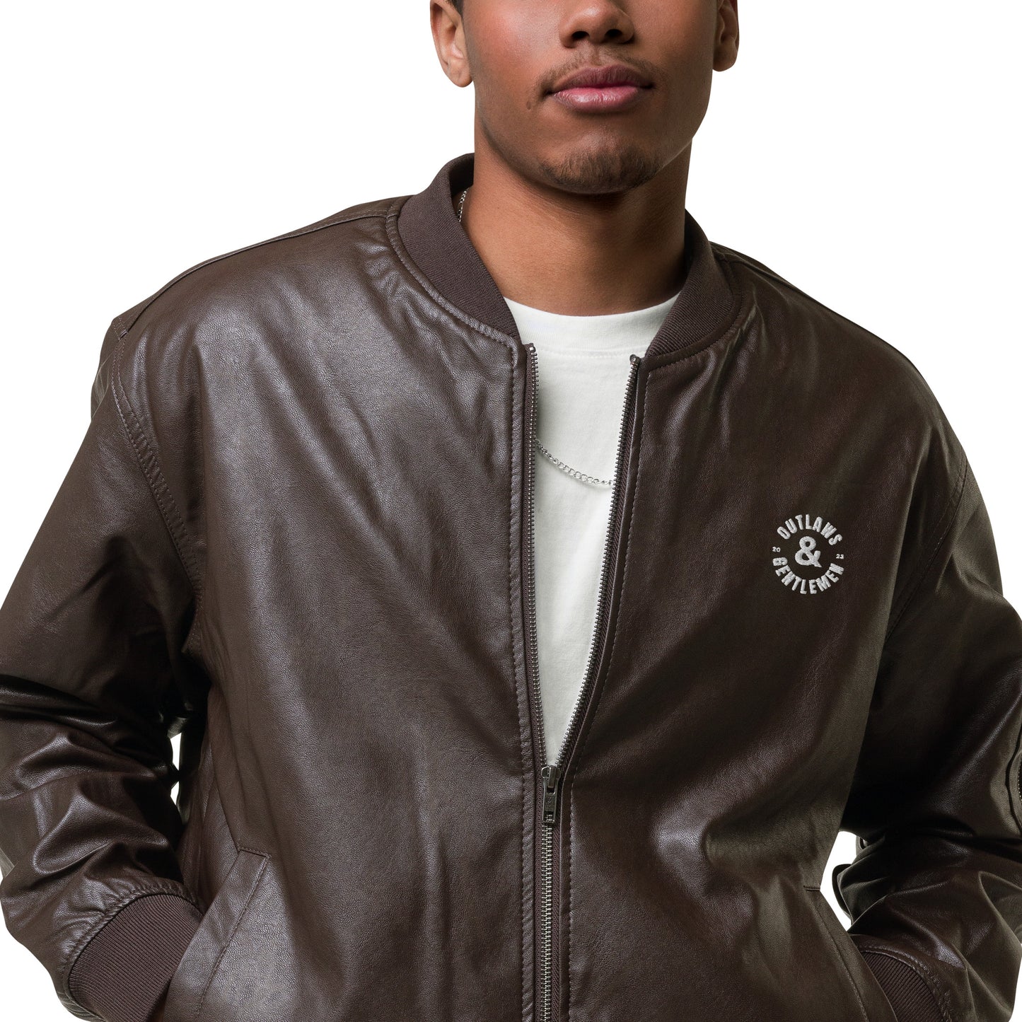 O&G Leather Bomber Jacket