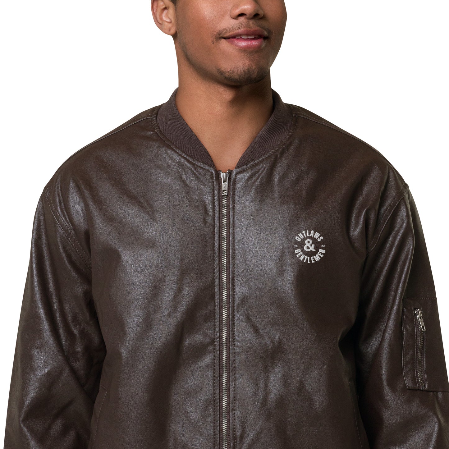 O&G Leather Bomber Jacket